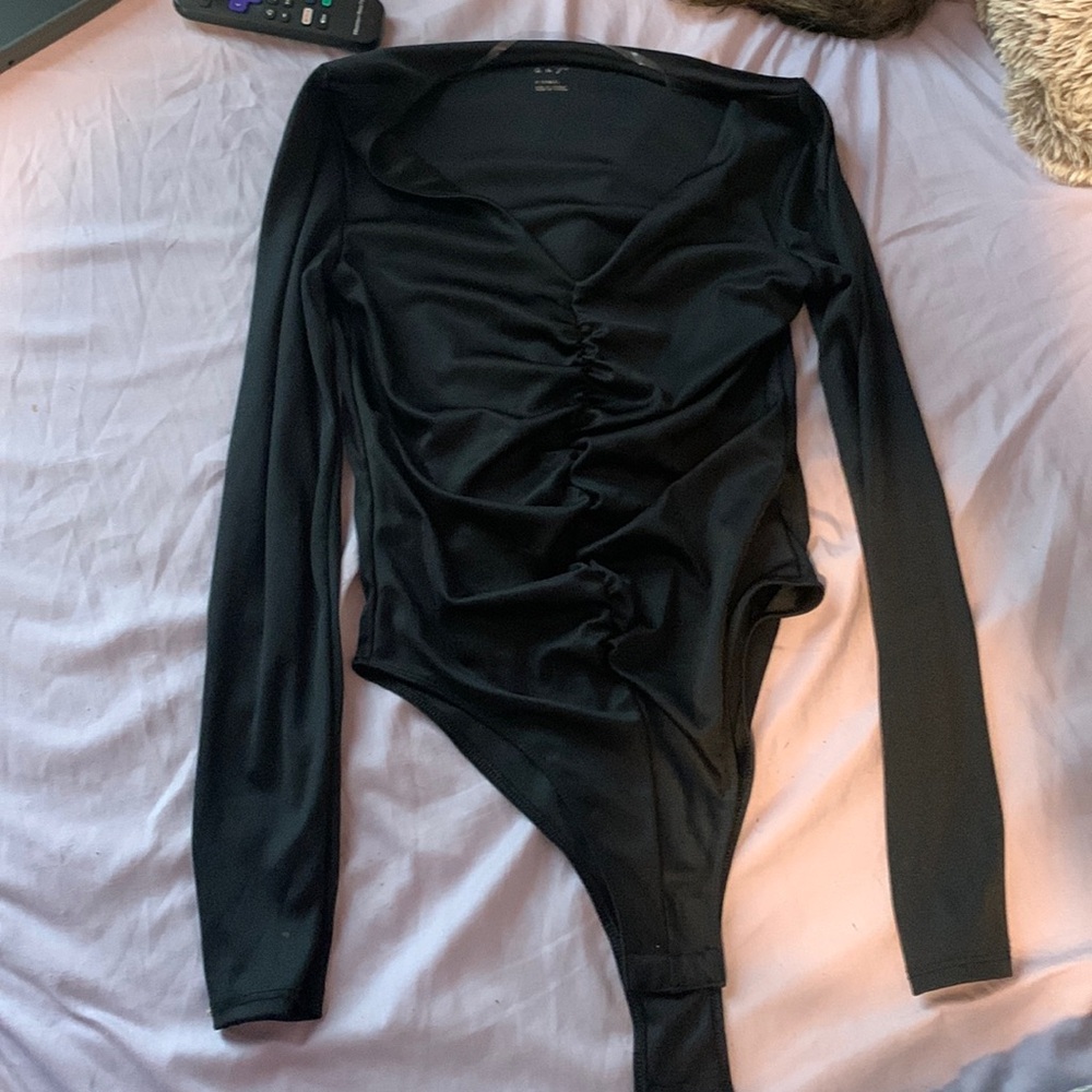 Extra small black long sleeve body suit